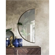Renwil Modern Glamour Halfmoon Decorative Mirror in Satin Brass