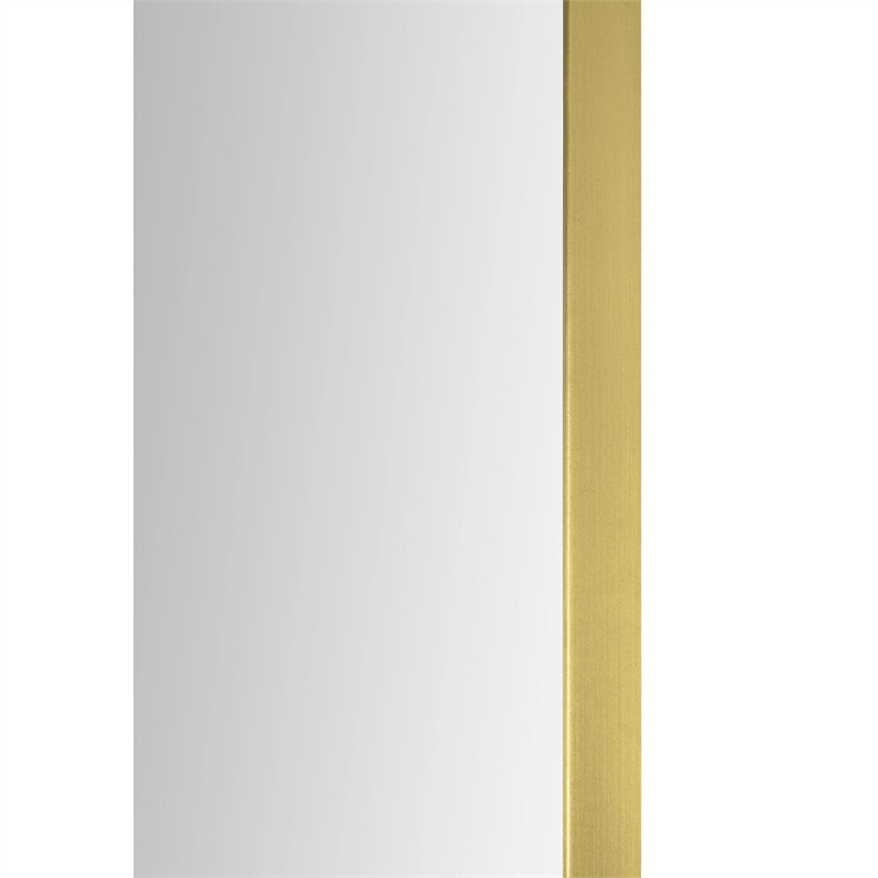 Renwil Modern Glamour Halfmoon Decorative Mirror in Satin Brass