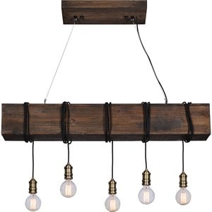 renwil new traditional kidarce 5 light island pendant in natural