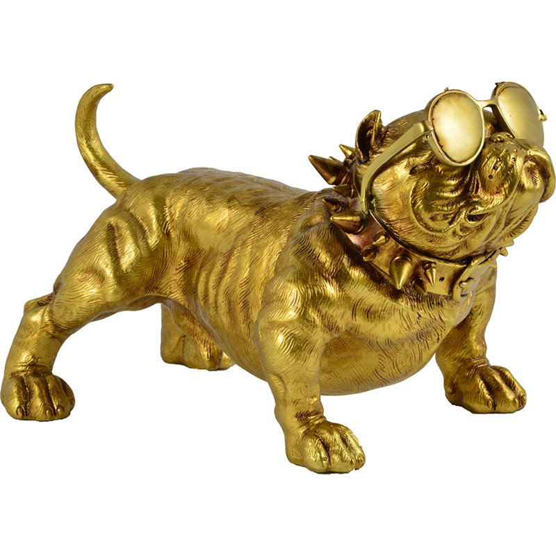 Renwil Modern Glamour Bailey Bulldog Statue in Gold