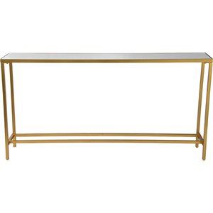 Renwil Modern Glamour Havana Mirrored Console Table in Gold Leaf