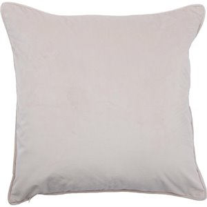 renwil bohemian chic biscuit velvet throw pillow in ivory