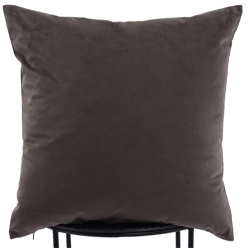 Renwil Bohemian Chic Chestnut Velvet Throw Pillow in Dark Gray
