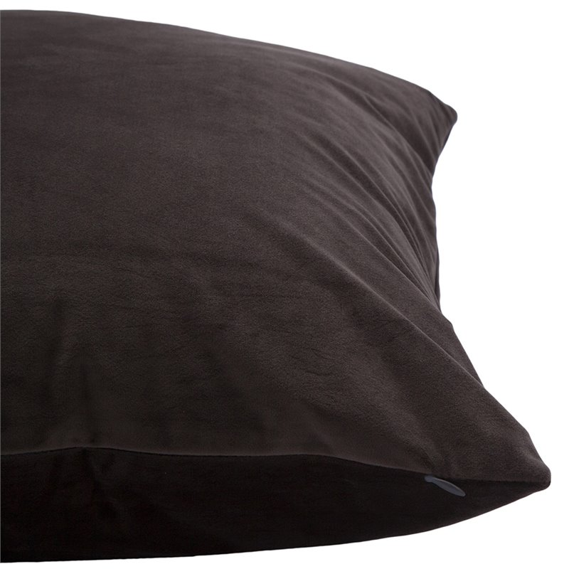 Renwil Bohemian Chic Chestnut Velvet Throw Pillow in Dark Gray