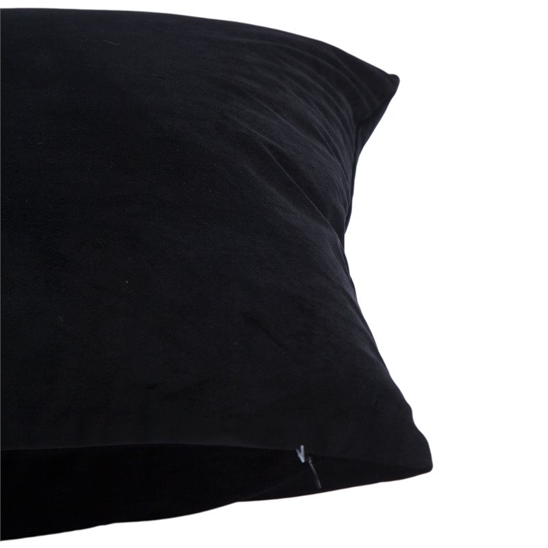 Renwil Bohemian Chic Midnight Velvet Throw Pillow in Black