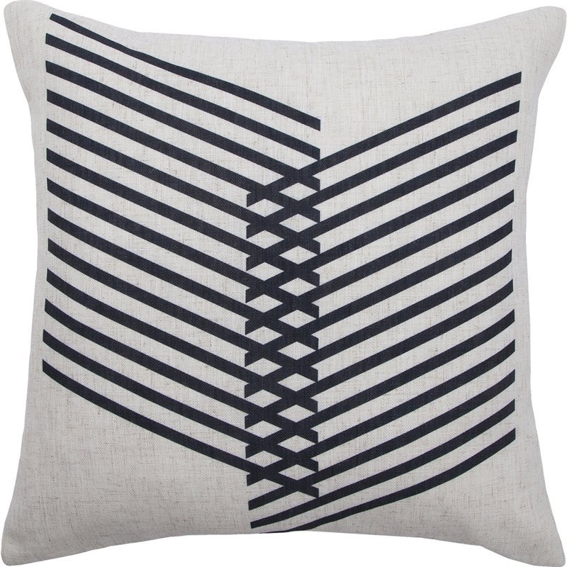 Renwil Bohemian Chic Mayes Linen Throw Pillow In Black And White