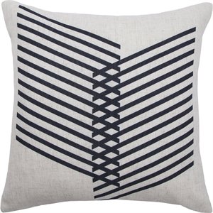 renwil bohemian chic mayes linen throw pillow in black and white