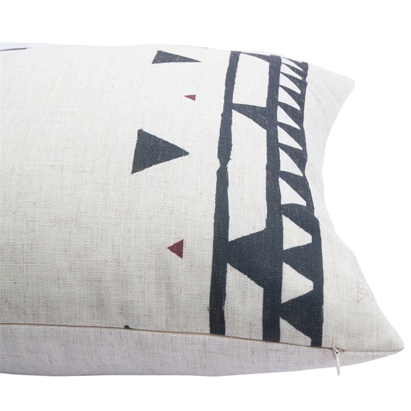Renwil Bohemian Chic Kay Linen Throw Pillow in Black and White