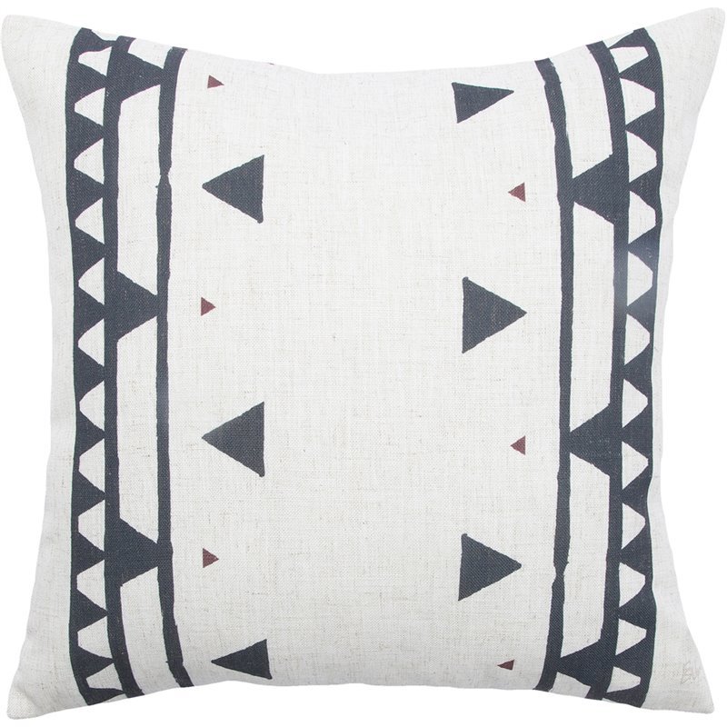 Renwil Bohemian Chic Kay Linen Throw Pillow in Black and White