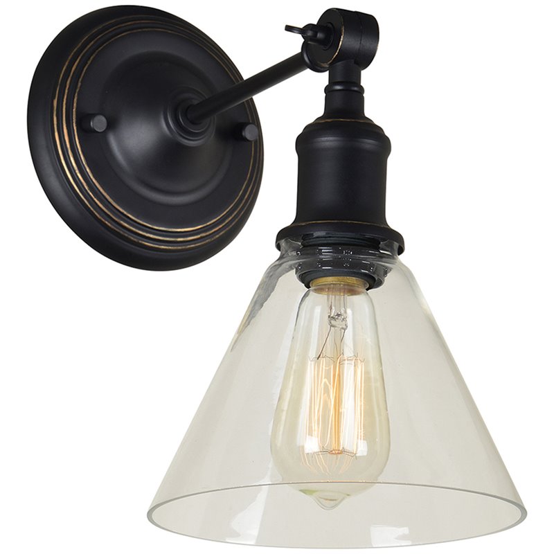 Renwil Renta Iron and Glass Wall Sconce in Oil Rubbed Bronze