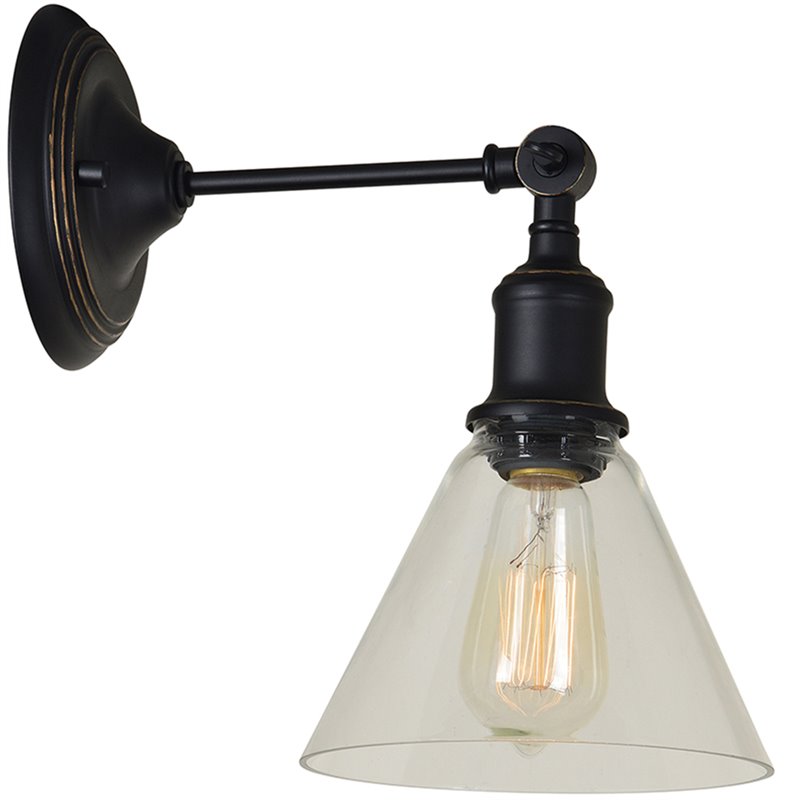 Renwil Renta Iron and Glass Wall Sconce in Oil Rubbed Bronze