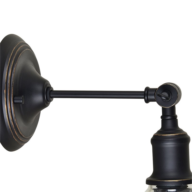 Renwil Renta Iron and Glass Wall Sconce in Oil Rubbed Bronze