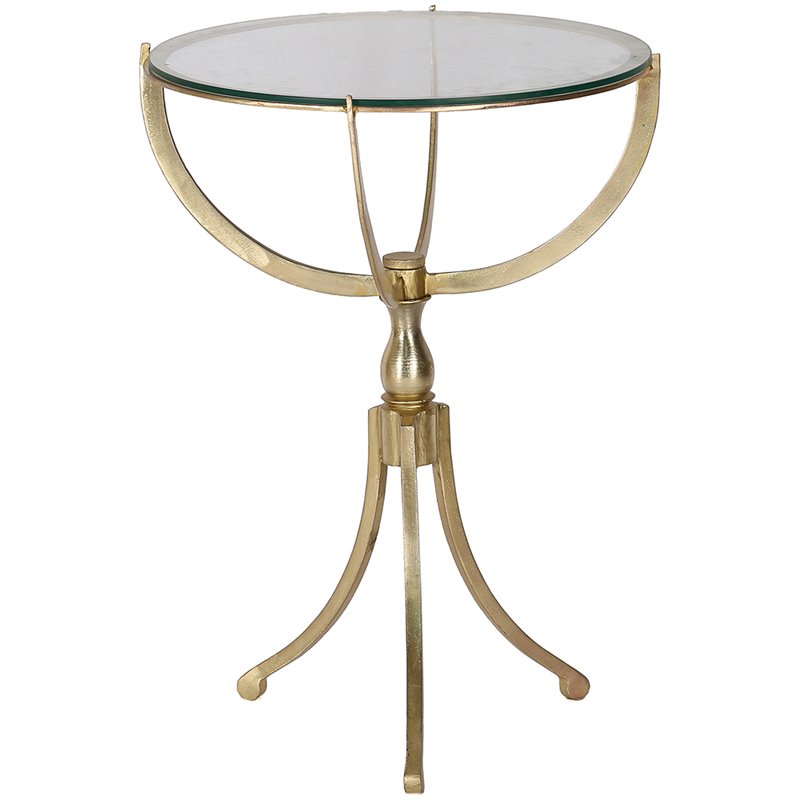18 Round Glass Top Accent End Table, Round Glass Accent Table