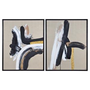 Renwil Ilya 40&quot Contemporary Linen and Polystyrene Framed Canvas in Multi-Color