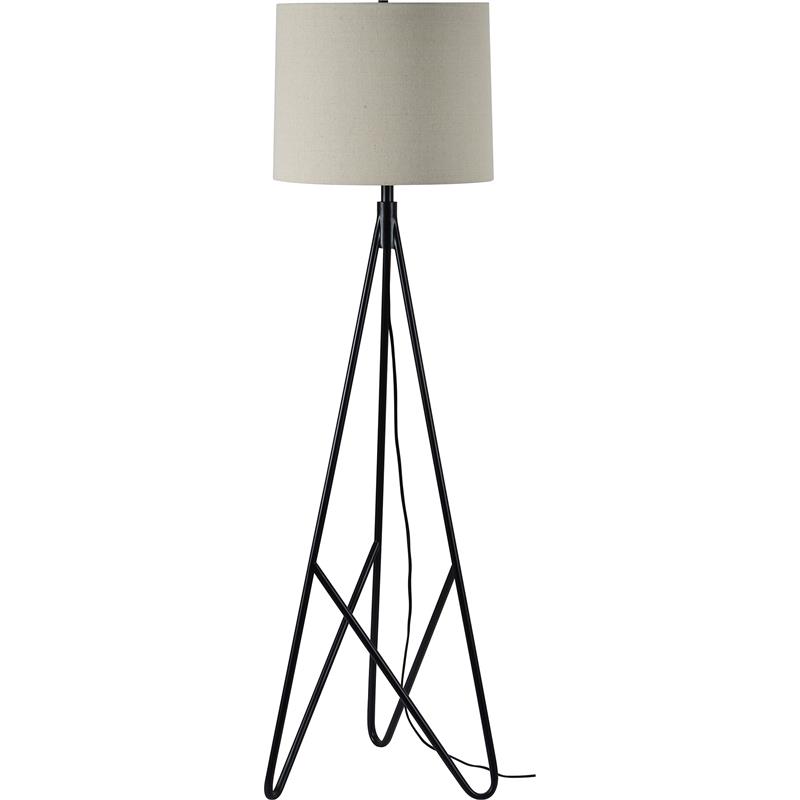 Light Cotton Floor Lamp In Matte Black, Renwil Floor Lamps