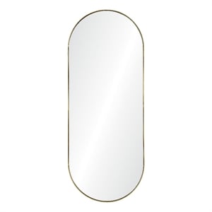 Renwil Marius 60x24&quot Oval Modern Glass Accent Wall Mirror in Clear
