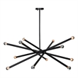 Renwil Clemente 12-Light Hardwired Modern Metal Ceiling Fixture in Black