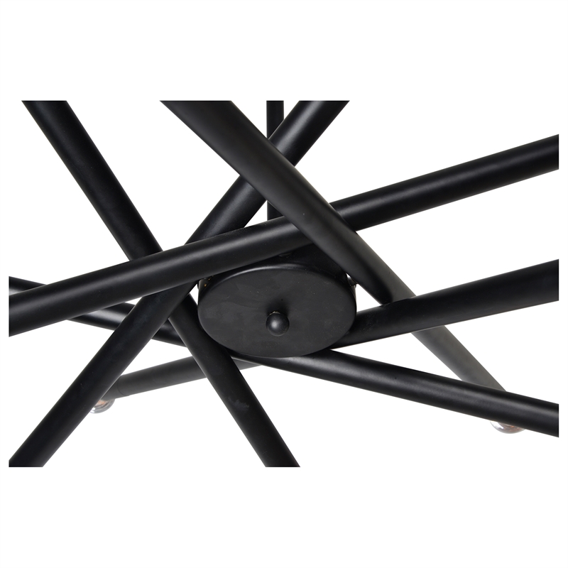 Renwil Clemente 12-Light Hardwired Modern Metal Ceiling Fixture in Black