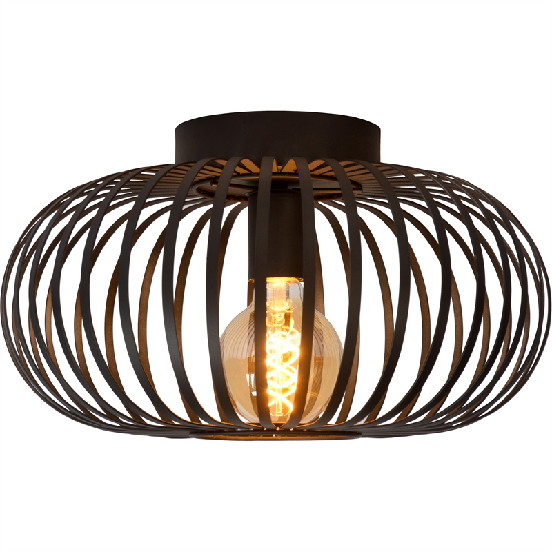 Renwil Ivy 1-Light Modern Metal & Glass Ceiling Fixture in Black
