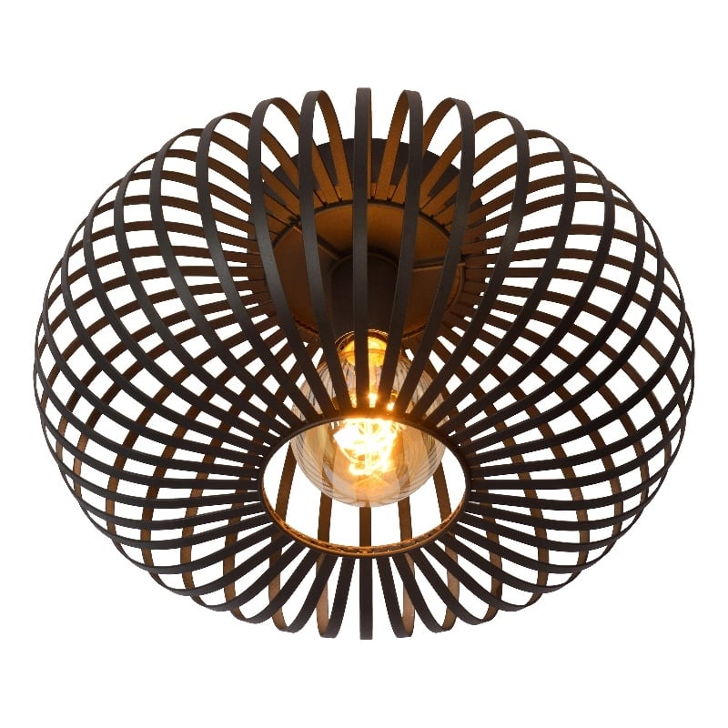 Renwil Ivy 1-Light Modern Metal & Glass Ceiling Fixture in Black