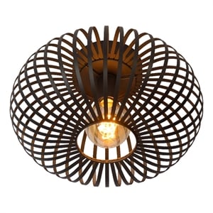 Renwil Ivy 1-Light Modern Metal & Glass Ceiling Fixture in Black