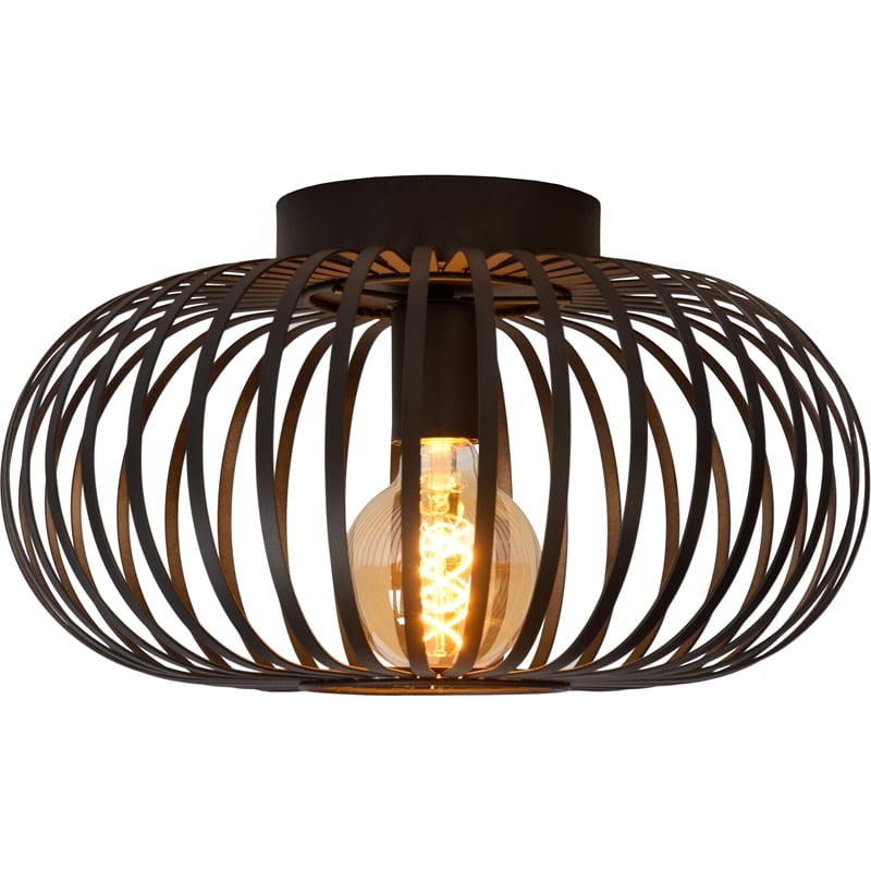 Renwil Ivy 1-Light Modern Metal & Glass Ceiling Fixture in Black