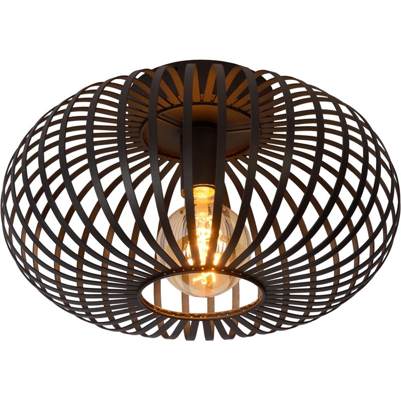 Renwil Ivy 1-Light Modern Metal & Glass Ceiling Fixture in Black