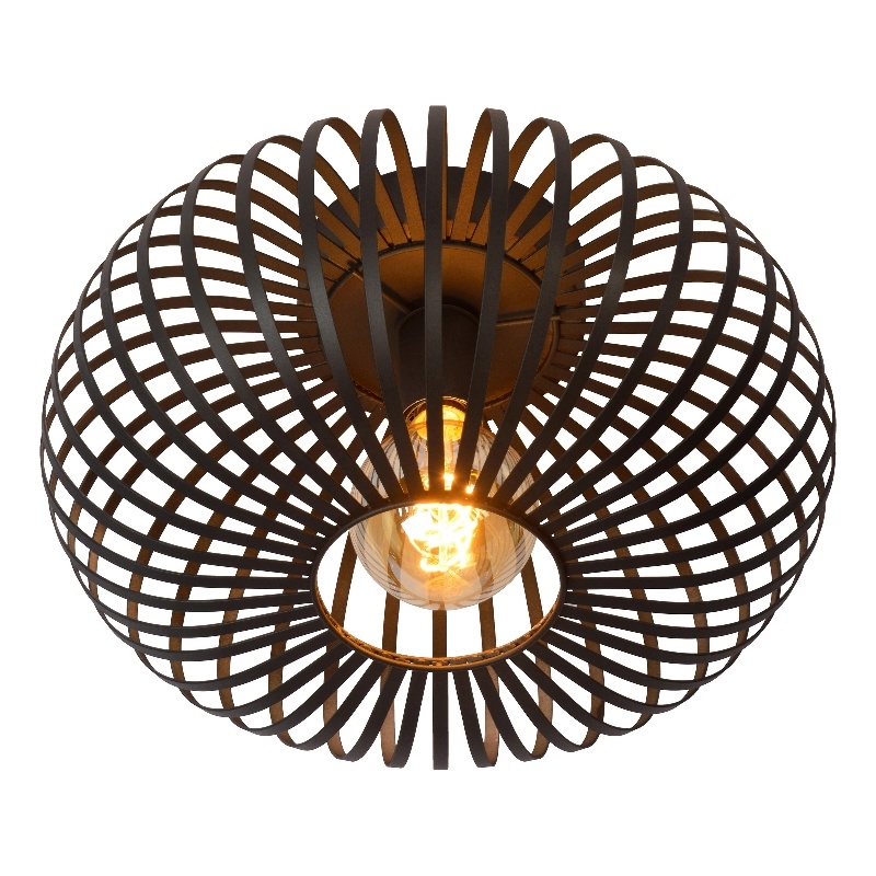 Renwil Ivy 1-Light Modern Metal & Glass Ceiling Fixture in Black