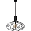 Renwil Ione 1-Light Modern Metal & Glass Ceiling Fixture in Black