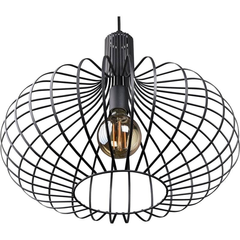 Renwil Ione 1-Light Modern Metal & Glass Ceiling Fixture in Black