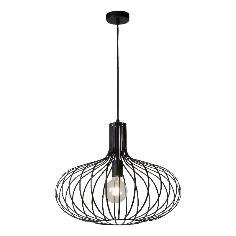 Renwil Ione 1-Light Modern Metal & Glass Ceiling Fixture in Black