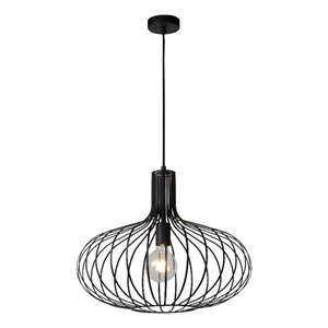 Renwil Ione 1-Light Modern Metal & Glass Ceiling Fixture in Black