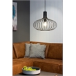 Renwil Ione 1-Light Modern Metal & Glass Ceiling Fixture in Black