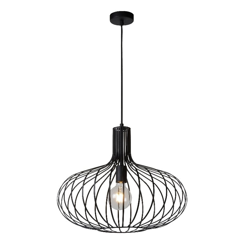 Renwil Ione 1-Light Modern Metal & Glass Ceiling Fixture in Black