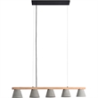 Renwil Zain 5-Light Modern Steel Metal Ceiling Fixture in Natural/Gray