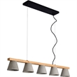 Renwil Zain 5-Light Modern Steel Metal Ceiling Fixture in Natural/Gray