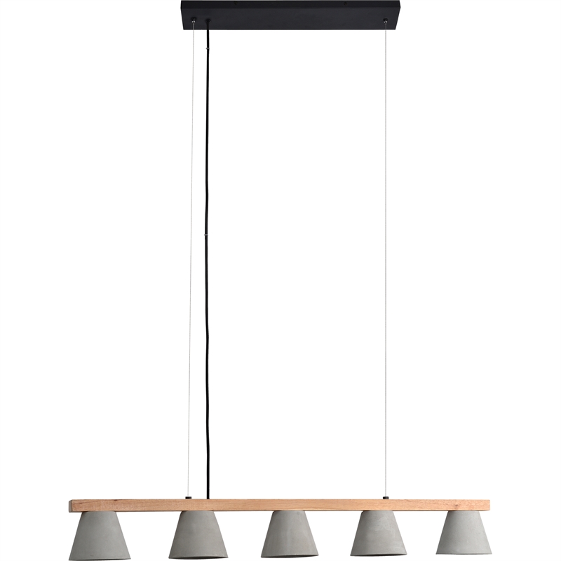 Renwil Zain 5-Light Modern Steel Metal Ceiling Fixture in Natural/Gray