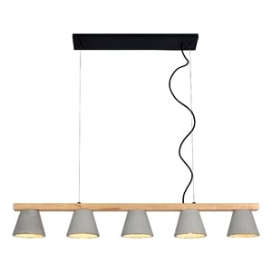 Renwil Zain 5-Light Modern Steel Metal Ceiling Fixture in Natural/Gray