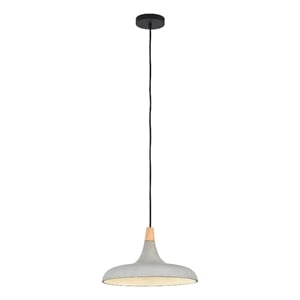 Renwil Viola-May 1-Light Modern Steel Metal Ceiling Fixture in Gray & Natural