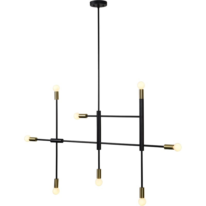 Renwil Reegler 8-Light Modern Iron Metal Ceiling Fixture in Black