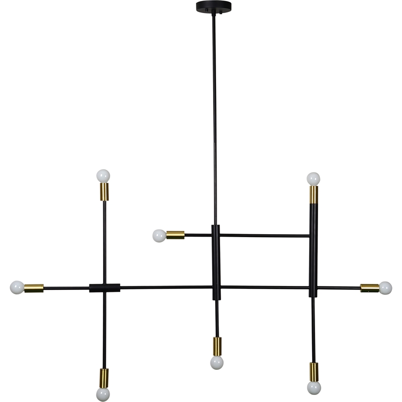 Renwil Reegler 8-Light Modern Iron Metal Ceiling Fixture in Black