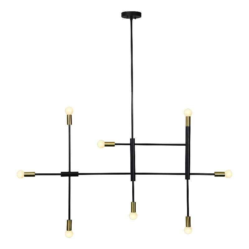 Renwil Reegler 8-Light Modern Iron Metal Ceiling Fixture in Black