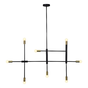 Renwil Reegler 8-Light Modern Iron Metal Ceiling Fixture in Black