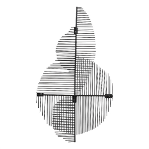 Renwil Brenner 16x27.75&quot Modern Metal Wall Hanging Decor in Black