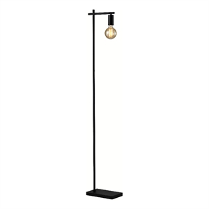 renwil marguerite 1-light modern steel metal floor lamp in black