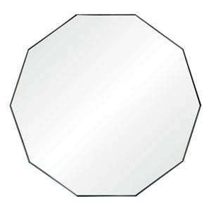 Renwil Christian 48&quot Decagonal Modern Glass Accent Wall Mirror in Clear