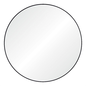 Renwil Cori 40&quot Round Modern Glass Accent Wall Mirror in Clear