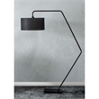 Renwil Penelin 1-Light Modern Metal & Linen Floor Lamp in Black