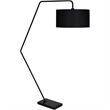 Renwil Penelin 1-Light Modern Metal & Linen Floor Lamp in Black