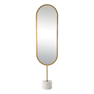 Renwil Taio 70x19&quot Oval Modern Glass Freestand Mirror in Clear